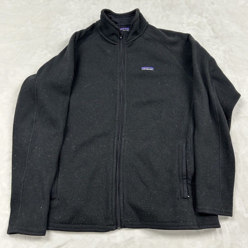 Patagonia Better Sweater Jacket Mens XL Black Full Zip Fleece Pockets